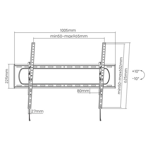 Bordfste fr Skrm MacLean MC-750N 120" 60"