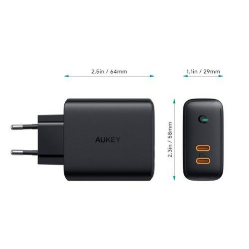 Vggladdare Aukey PA-D2 Svart 36 W