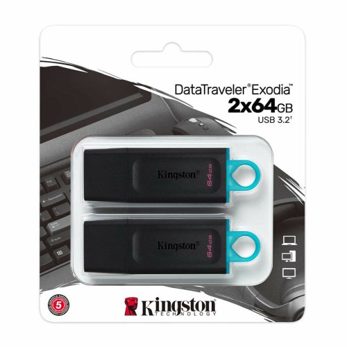 USB-minne Kingston DataTraveler Exodia Grn 64 GB 2 pcs