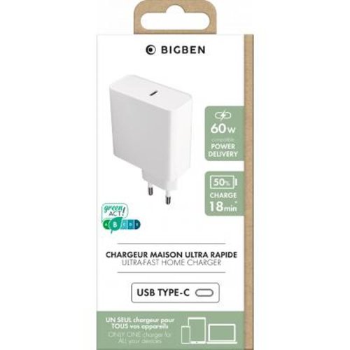 Vggladdare Big Ben Interactive BASECS60WCPDW Vit 60 W (1 antal)