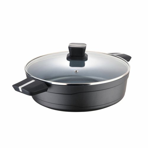 Kastrull med glaslock San Ignacio Bistro SG6427 Svart matt gjuta