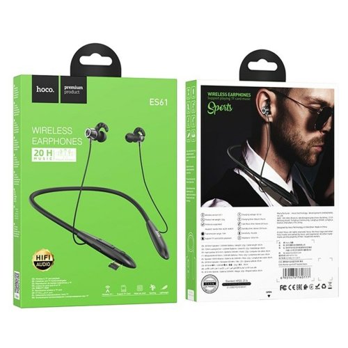 Bluetooth Sporthrlurar Hoco ES61 Manner Sports Svart