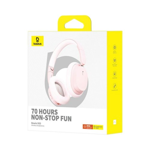 Bluetooth Huvudbands Hrlurar Baseus Bowie D05 Rosa (Rosa)