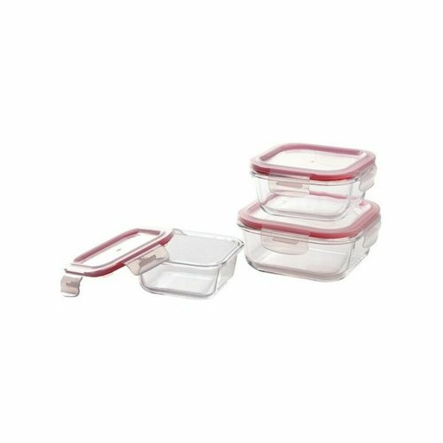 Lunchldor, set Bergner Walking Anywhere Borosilikatglas cuadrad