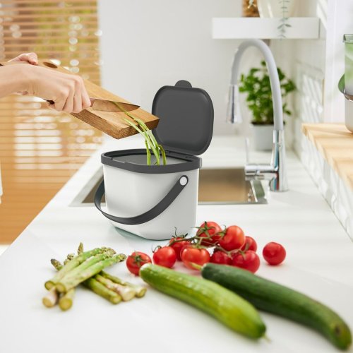Hinkbehllare Rotho Vit tervunnen plast