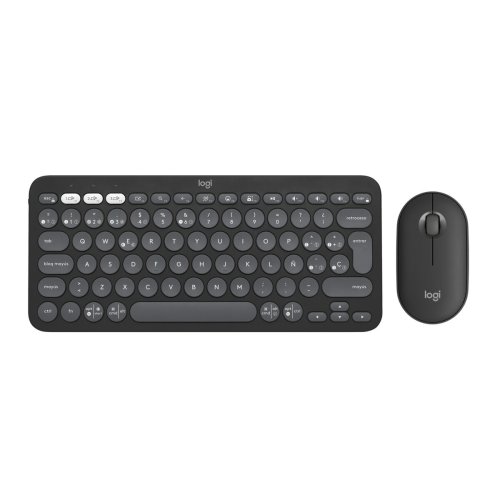 Tangentbord och Mus Logitech Pebble 2 Combo Grafit Qwerty Spansk