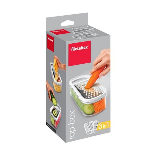 Strimlare med behllare Metaltex Rap-Box 3 i 1 ABS Akryl (21 cm)