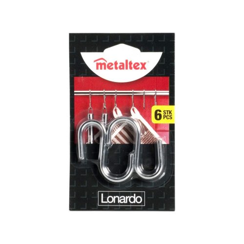 Upphngningskrok Metaltex Lonardo Kromad Metall 6,5 cm 6 Delar