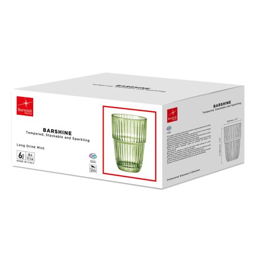 Glas fr vatten Bormioli Rocco Barshine Grn Glas 380 ml (6 anta