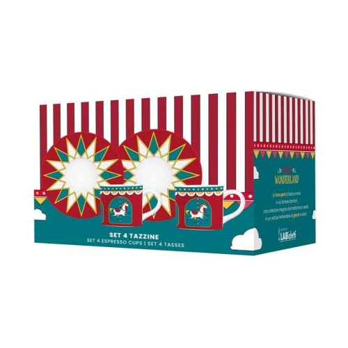 Set med kaffekoppar Bialetti Winter Wonderland Turkos Porslin 80
