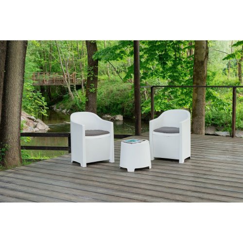 Set med bord och 2 ftljer IPAE Progarden Luna sluc06bg Vit Tr