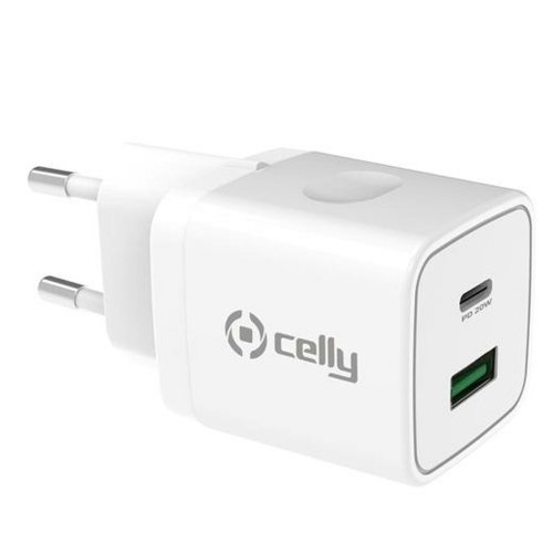 Vggladdare 2 i 1 Celly Vit 20 W