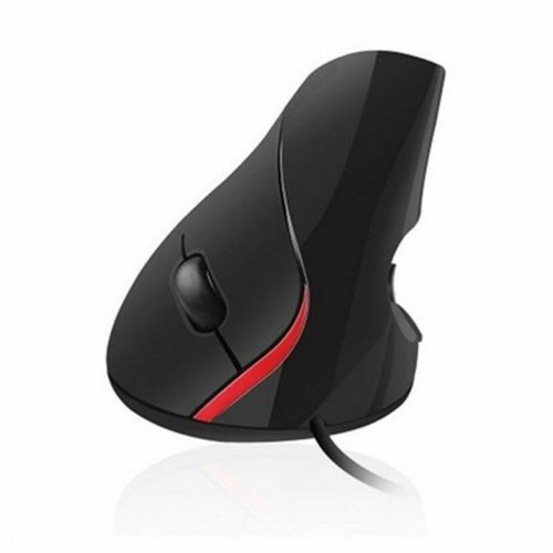 Optisk Mus Ergonomisk Ewent EW3156 1000 dpi USB Svart Rd/Svart