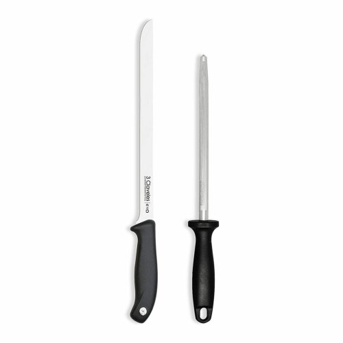 Skinkkniv och brynstlset 3 Claveles Evo 25 cm 2 Delar