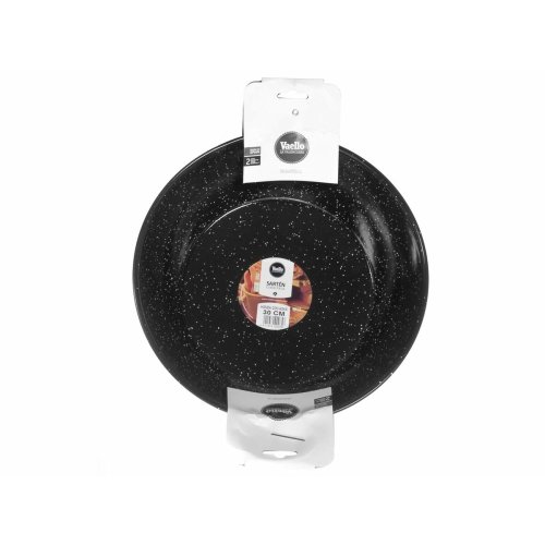 Djup stekpanna med handtag Vaello Svart Emaljerat stl ( 30 cm)