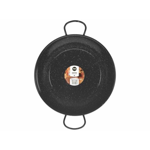 Djup stekpanna med handtag Vaello Svart Emaljerat stl ( 30 cm)