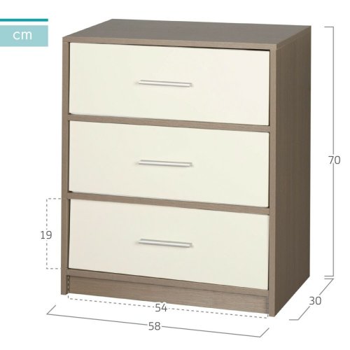 Nattduksbord Max Home Vit Gr 58 x 70 x 30 cm