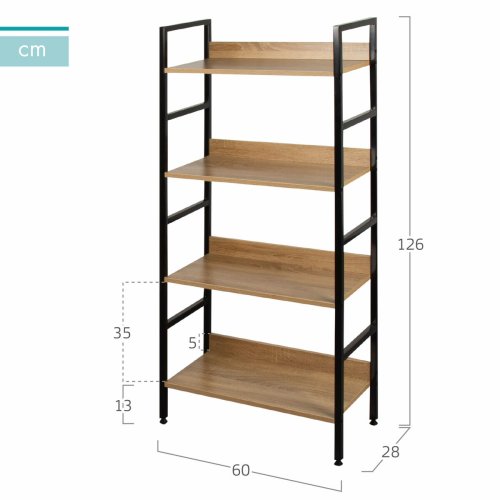 Bokhylla Max Home Stl Melamin spnskiva 60 x 126 x 28 cm