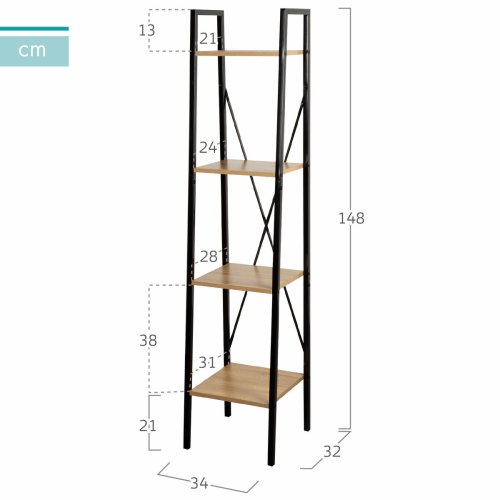 Bokhylla Max Home Stl Melamin spnskiva 34 x 148 x 32 cm