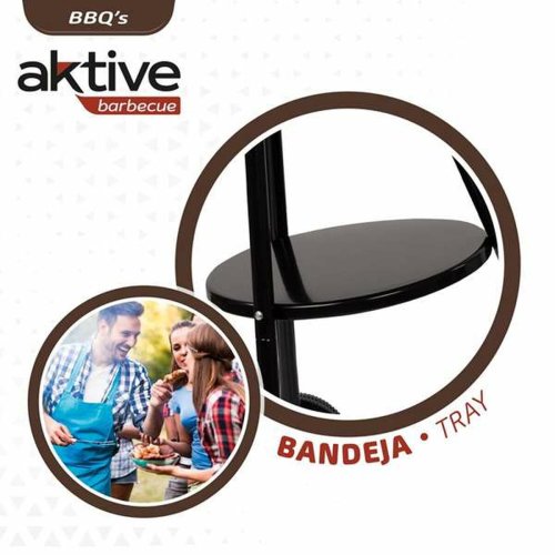 Kolgrill med hjul Aktive Textilene 42 x 76,5 cm Svart