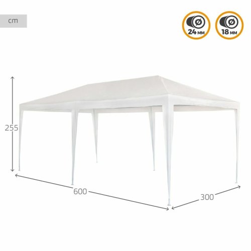 Gazebo Aktive Vit 300 x 600 cm Metall Plast