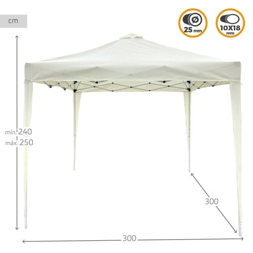 Gazebo Aktive 300 x 250 x 300 cm Tyg Stl Vit