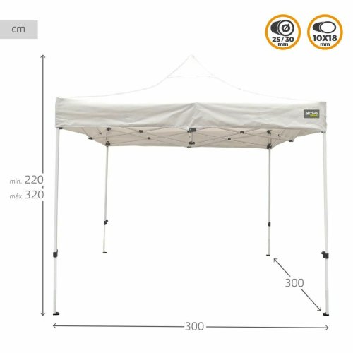 Gazebo Aktive 300 x 300 x 220 cm Vit Hopf�llbar Justerbar h�jd