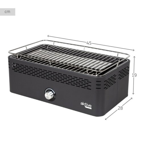 Brbar rkfri kolgrill Aktive Rostfritt stl Jrn 45 x 19 x 28 c