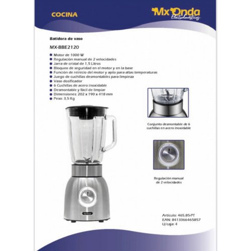 Glasmixer Mx Onda MXBBE2120 Stl 1000 W