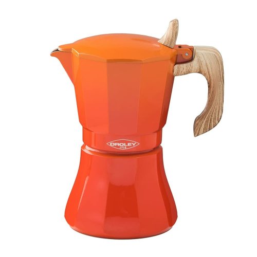 Italiensk Kaffepanna Oroley Petra Orange Aluminium 9 Koppar