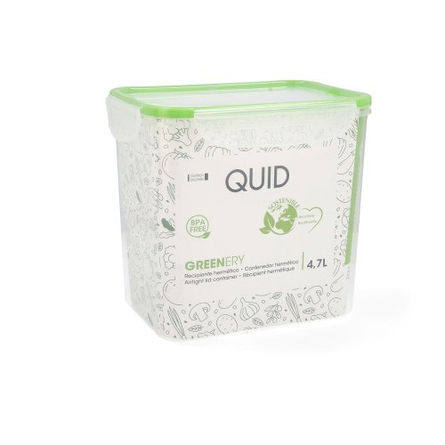 Hermetisk matlda Quid Greenery Transparent Plast 4,7 L (4 antal