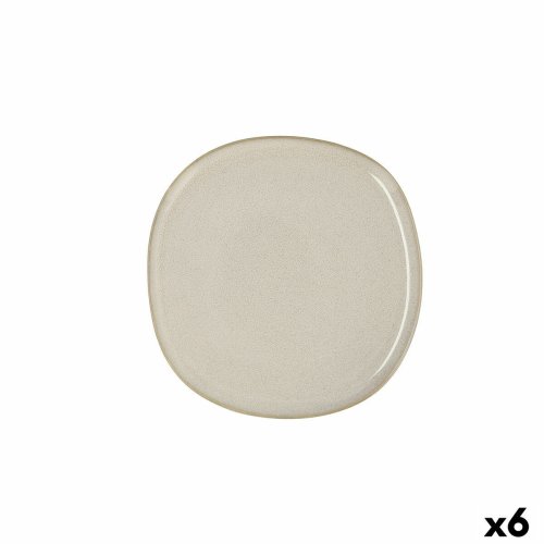 Platt skl Bidasoa Ikonic Vit Keramik 20,2 x 19,7 cm (6 antal) (