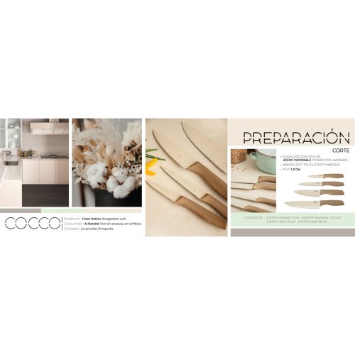 Kockskniv Quid Cocco Brun Metall 15 cm (Pack 12x)