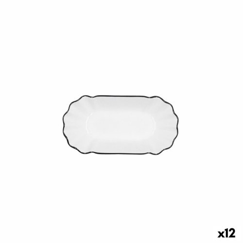 Snacksbricka Quid Gastro Vit Svart Keramik 20,5 x 11 x 3,5 cm (1