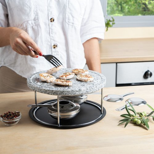 Grill med Stenplatta Quid Naturalia Svart 23 x 13 cm (2 antal)