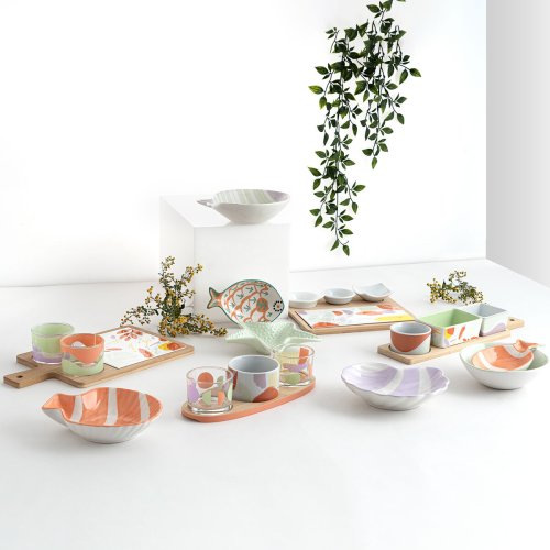 Snacksskl Quid Kaleido Vit Keramik 14 x 9 x 3 cm (4 antal)