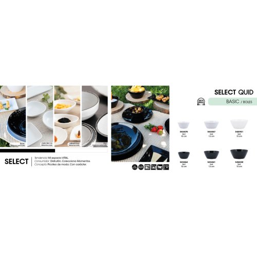 Snacksskl Quid Select Basic Svart Melamin 13 cm (24 antal)