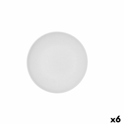 Djup tallrik Bidasoa Fosil Vit Keramik 21 x 21 x 4,7 cm (6 antal