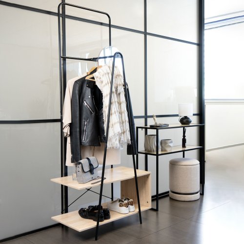 Kldhngare med spegel Vinthera Moa Svart Beige Metall Tr MDF 7