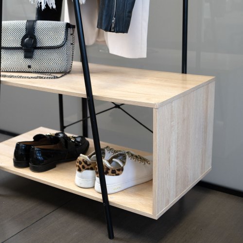 Kldhngare med spegel Vinthera Moa Svart Beige Metall Tr MDF 7