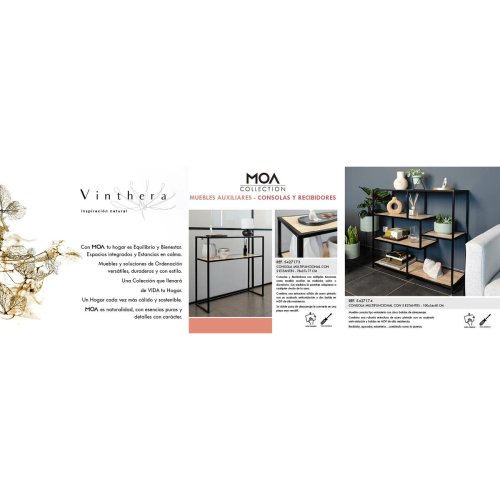 Bokhylla Vinthera Moa Metall Tr MDF 78 x 27 x 77 cm (4 antal)