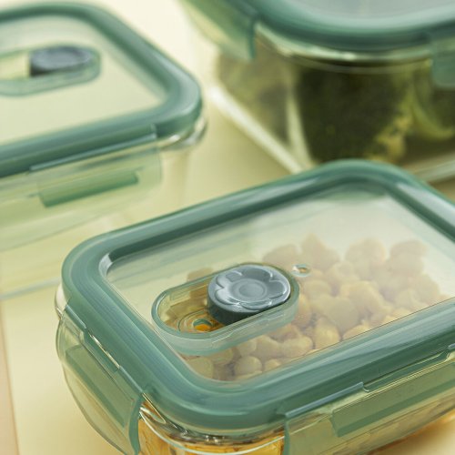 Lunchldor, set Quid Minimal Grn Glas 330 ml 800 ml 1,8 L 3 Del