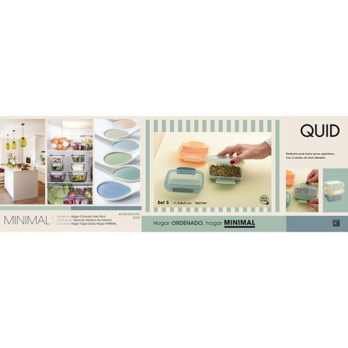 Set med stapelbara, hermetiskt frslutna, matldor Quid Minimal