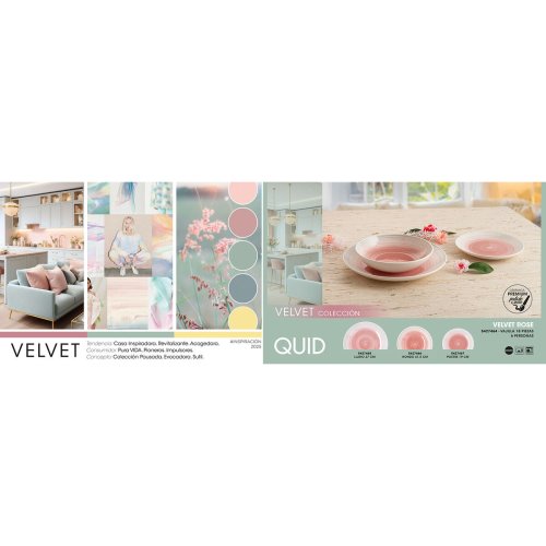 Matservis Quid Velvet Rosa Keramik 18 Delar