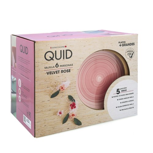 Matservis Quid Velvet Rosa Keramik 18 Delar
