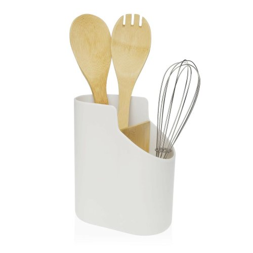 Kruka fr kksredskap Versa Bambu ABS 8,5 x 17,6 x 15 cm Vit