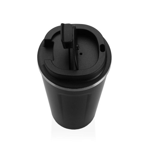 Glas med lock Versa Svart Stl polypropen 510 ml