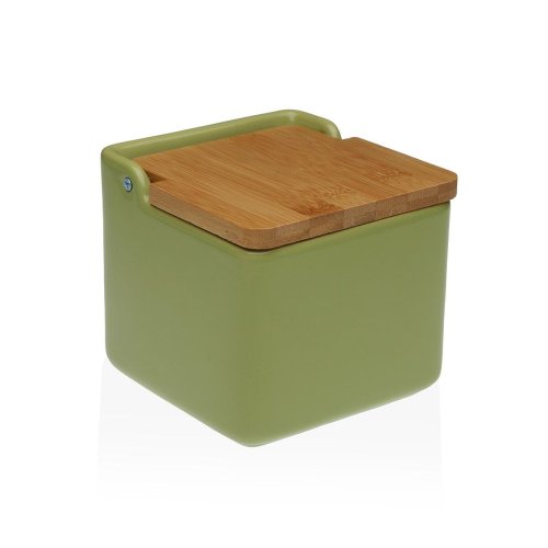 Saltkar med lock Versa Grn Keramik 12,2 x 11,5 x 12,2 cm