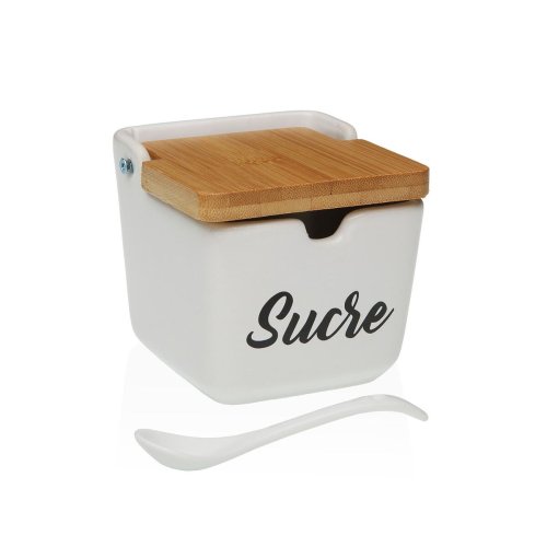Sockerstrare Versa SUCRE Vit Keramik 8,8 x 8,5 x 8,8 cm
