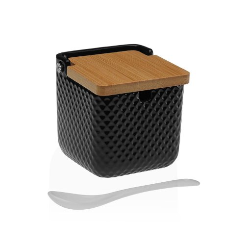 Sockerstrare Versa Svart Keramik Bambu Dolomite 8,3 x 8,3 x 8,3